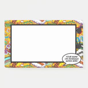 Post-it® Bulle de texte de bande dessinée amusante Nom Mess