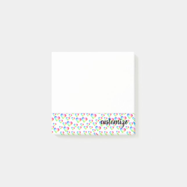 Post-it® Bulles de coeur d'arc-en-ciel (Devant)