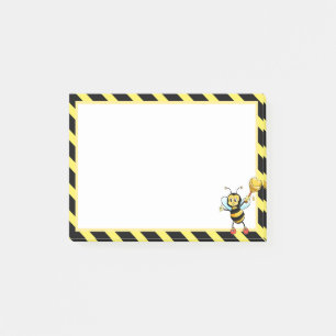 Post-it® Bumblebebe de miel mignonne sur noir et jaune