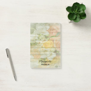Post-it® Bureau à domicile personnalisé Motif en bois flora