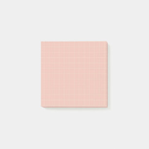 Post-it® Bureau de conception de grille douce rose À damier