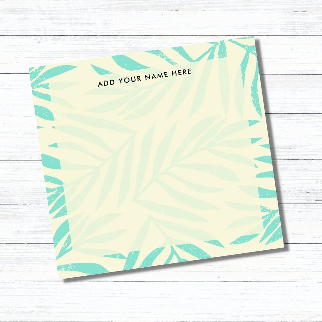 Post-it® Bureau de Feuilles Boho Pastel Blue Palm (Créateur téléchargé)