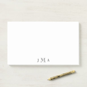 Post-it® Bureau de monogramme noir