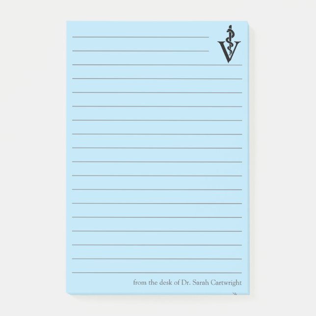 Post-it® Bureau vétérinaire bleu personnalisé (Devant)