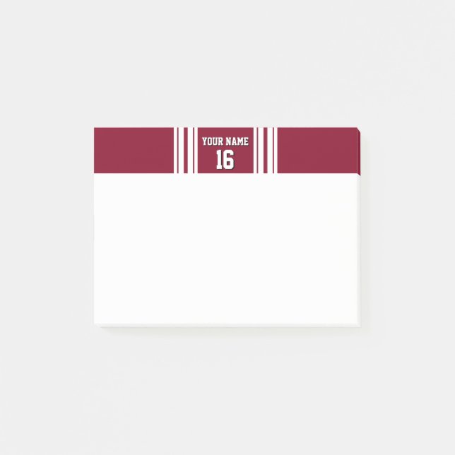 Post-it® Burgundy White Team Jersey Custom (Devant)