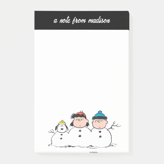 Post-it® cacahuètes | 3 Personne Snowman (Devant)