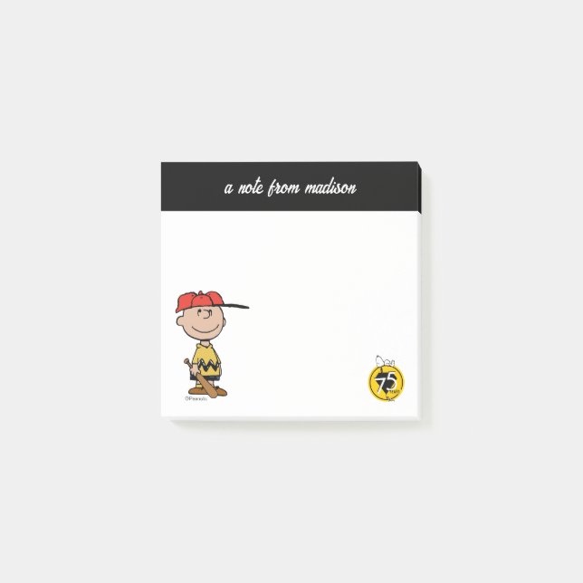 Post-it® cacahuètes | Charlie Brown Baseball Smile (Devant)
