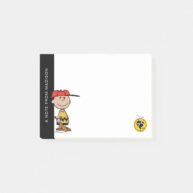 Post-it® cacahuètes | Charlie Brown Baseball Smile (Devant)