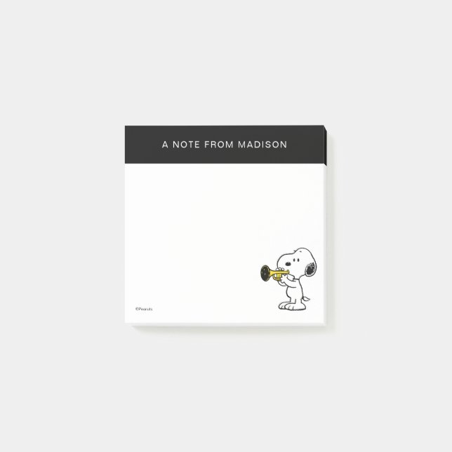 Post-it® cacahuètes | Joueur de trompette Snoopy (Devant)