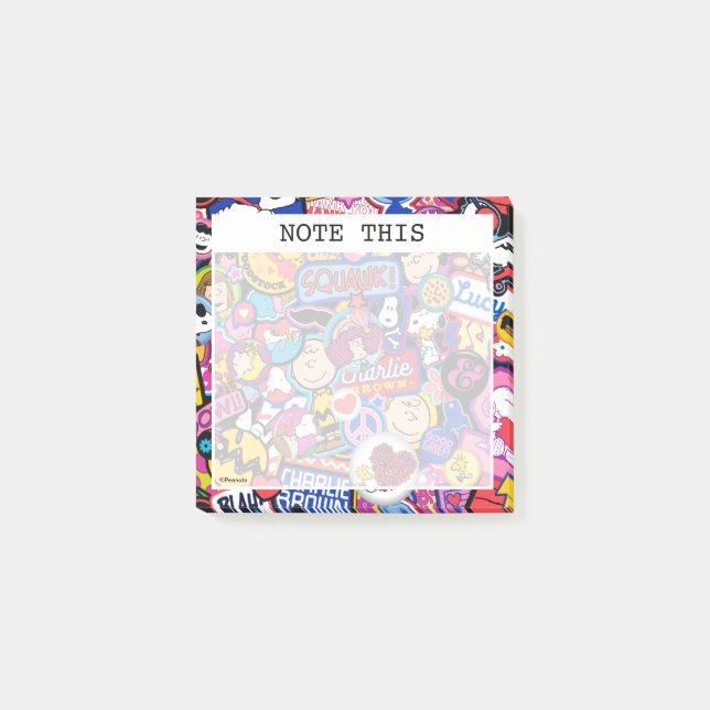Post-it® cacahuètes | Motif de patchs Mixtape (Devant)