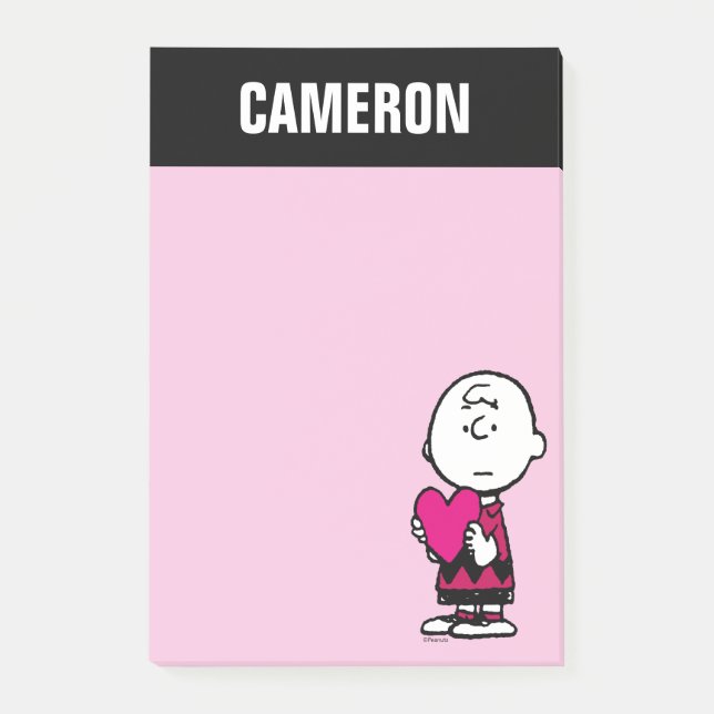 Post-it® cacahuètes | Saint Valentin | Heart Charlie Brown (Devant)