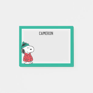 Post-it® cacahuètes   Snoopy Chat d'hiver et Casquette   Aj