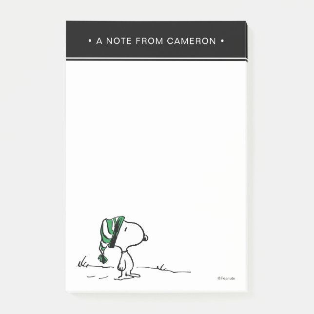 Post-it® cacahuètes | Snoopy Green Casquette de neige (Devant)