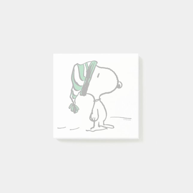 Post-it® cacahuètes | Snoopy Green Casquette de neige (Devant)