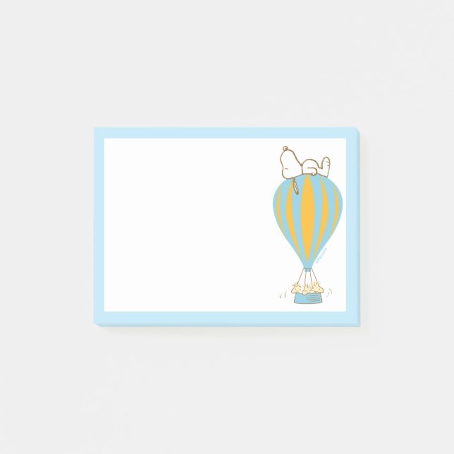 Post-it® cacahuètes | Snoopy & Woodstock Hot Air Balloon (Devant)