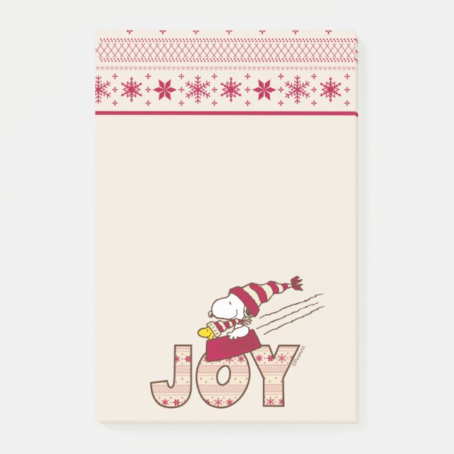 Post-it® cacahuètes | Snoopy & Woodstock Joy Sled Ride (Devant)