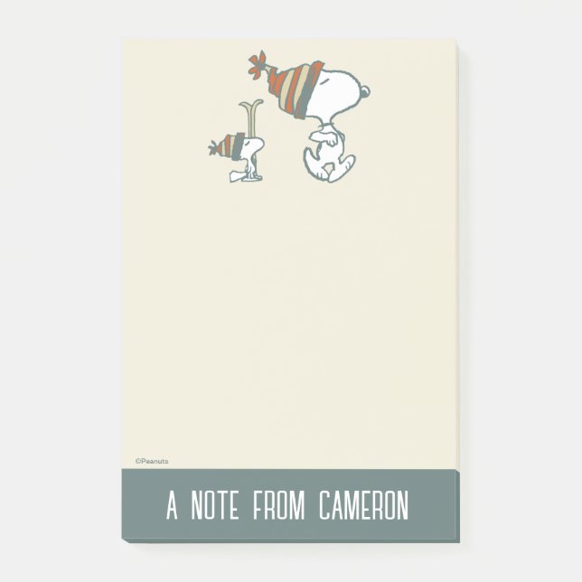 Post-it® cacahuètes | Snoopy & Woodstock Ski Trip (Devant)