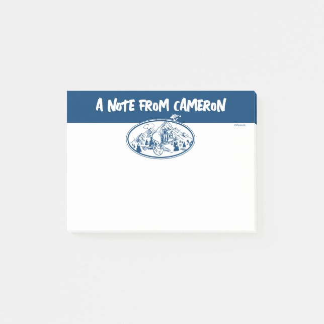 Post-it® cacahuètes | Snoopy & Woodstock Skiing (Devant)