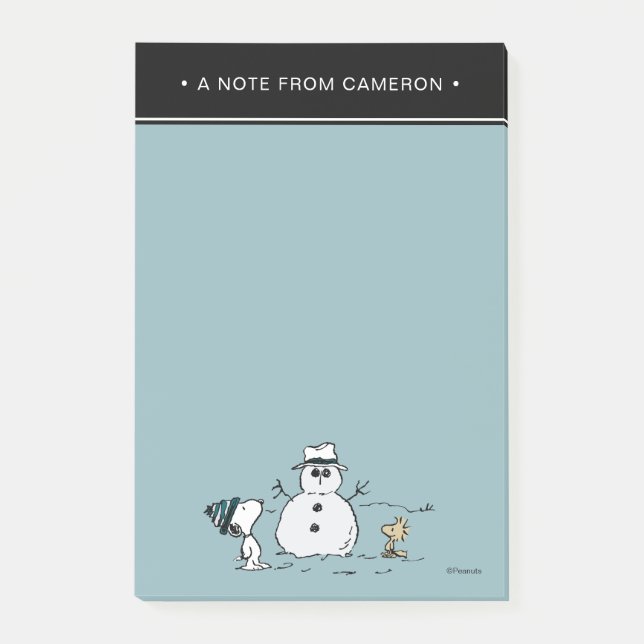 Post-it® cacahuètes | Snoopy & Woodstock Snowman | Ajouter  (Devant)
