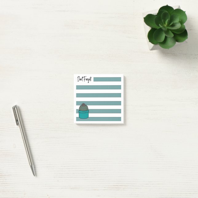 Post-it® Cactus en pot revêtu de turquoise (Bureau)