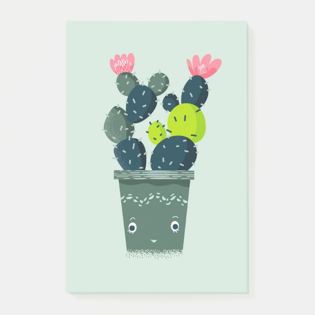 Post-it® Cactus En Pot Souriant (Devant)