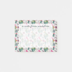Post-it® Cactus exotique d'aquarelle de Boho et motif