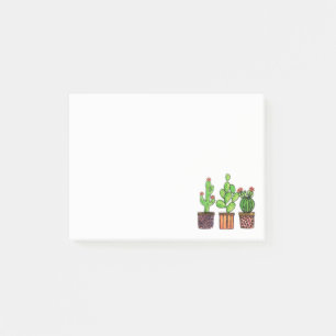 Post-it® Cactus mignon d'aquarelle dans des pots