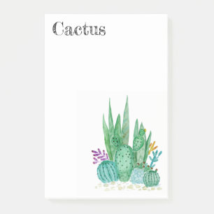 Post-it® Cactus watercolor cacti flowers floral desert illu