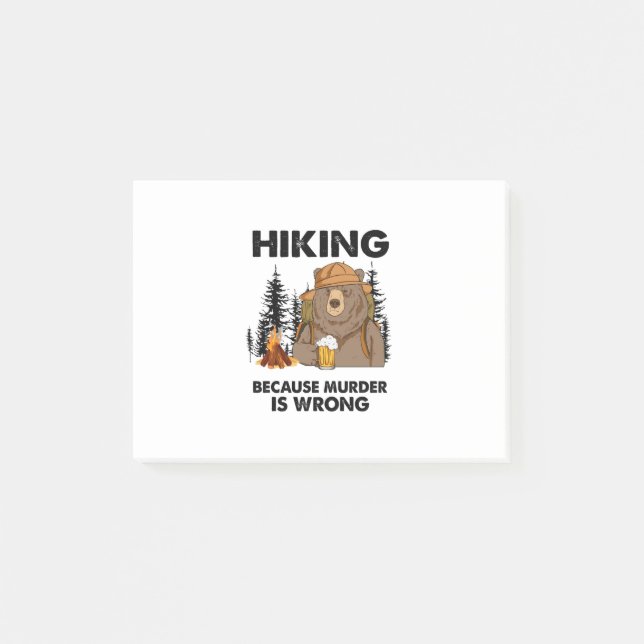 Post-it® Cadeau Camper | Anniversaire de l'ours Randonnée (Devant)