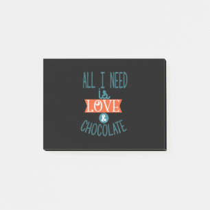 Post-it® Cadeau Couple J'Ai Besoin D'Amour Et De Chocolat