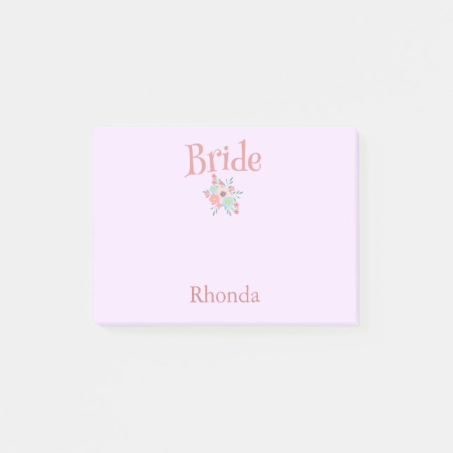 Post-it® Cadeau de faveur de mariée rose et bleu (Devant)