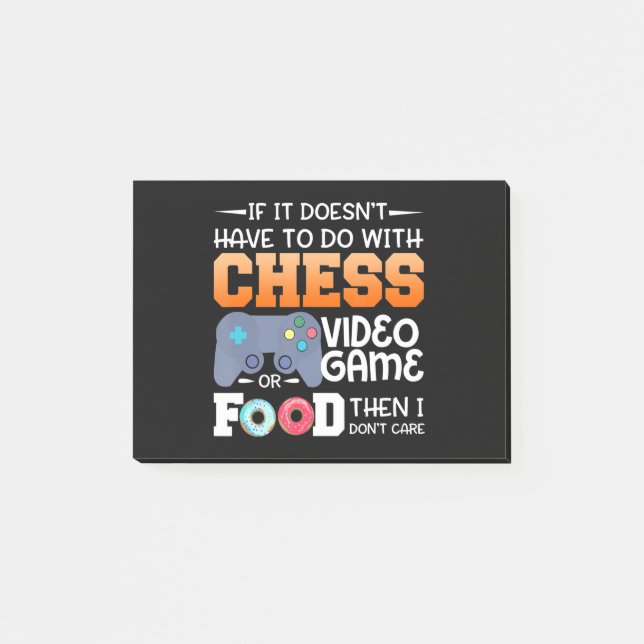 Post-it® Cadeau d'échecs | Jeu Vidéo D'Échecs Ou Conception (Devant)