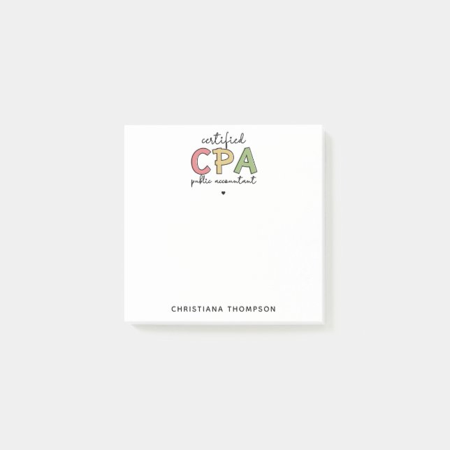 Post-it® Cadeaux comptables publics certifiés CPA personnal (Devant)