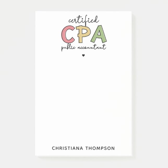 Post-it® Cadeaux comptables publics certifiés CPA personnal (Devant)