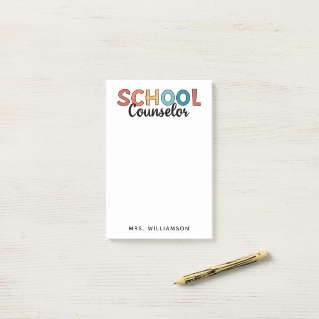 Post-it® Cadeaux d'appréciation du conseiller scolaire pers (Sur un bureau)