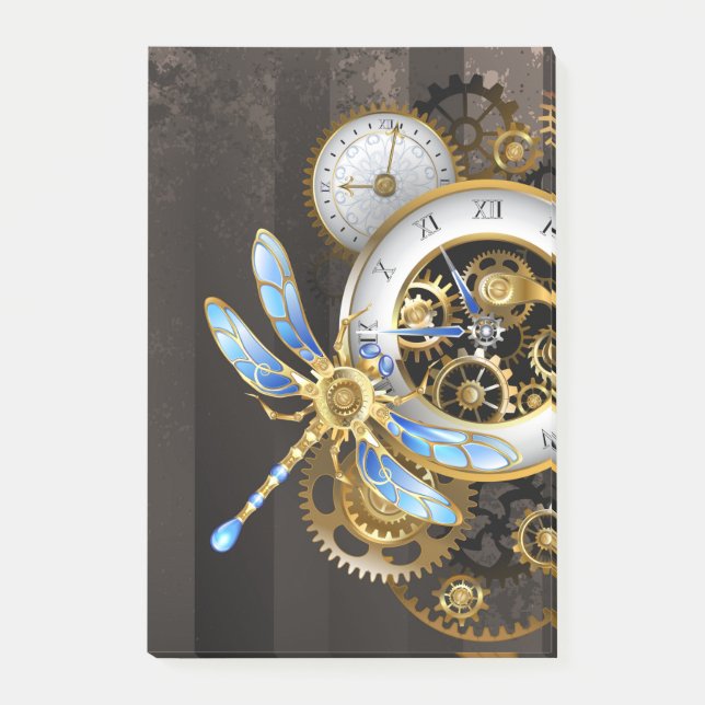 Post-it® Cadran Steampunk avec libellule (Devant)