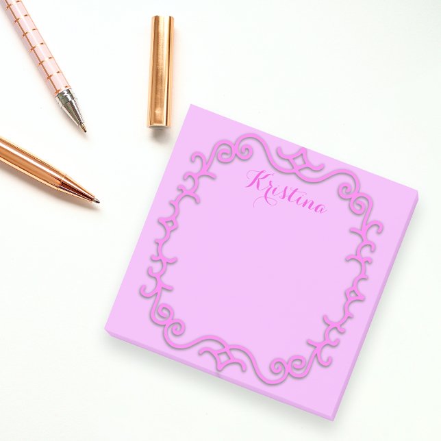Post-it® Cadre antique rose magenta baroque Personnalisé (Créateur téléchargé)