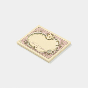 Post-it® Cadre élégant Rococo à l'ancienne couleur rose 