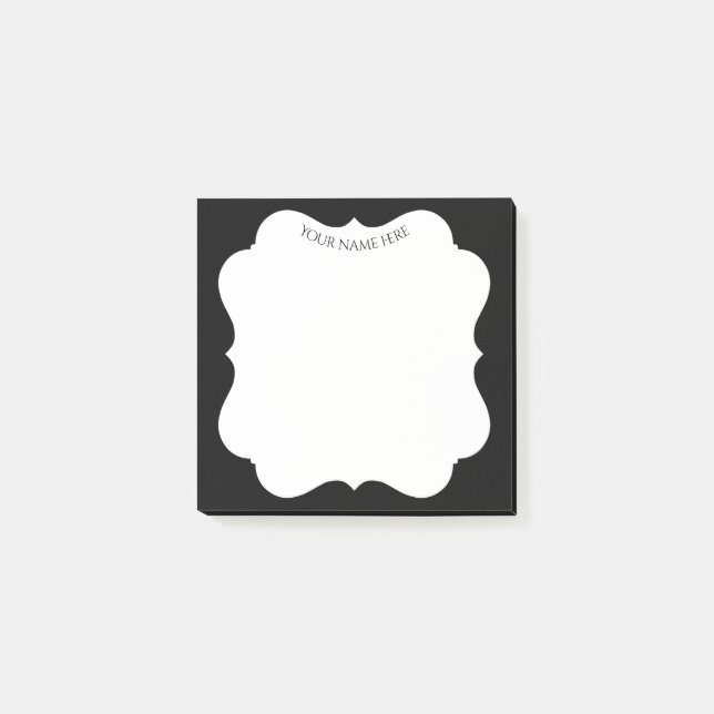 Post-it® Cadre noir élégant avec votre nom (Devant)
