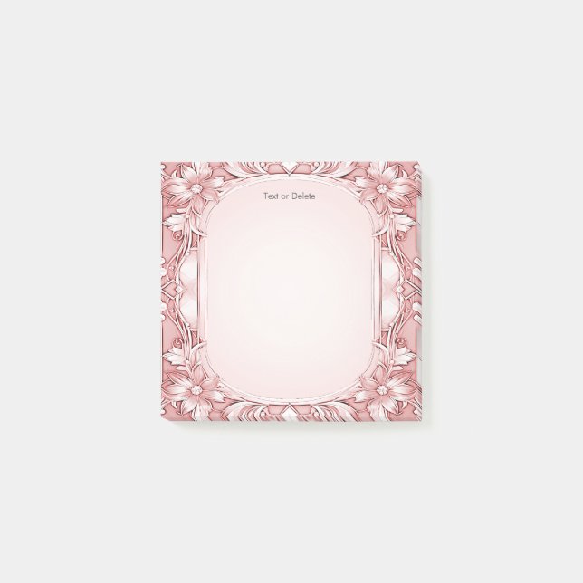 Post-it® Cadre rose Floral Post it Notes (Devant)