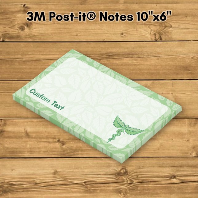 Post-it® Caducée avec fond de feuilles (Créateur téléchargé)