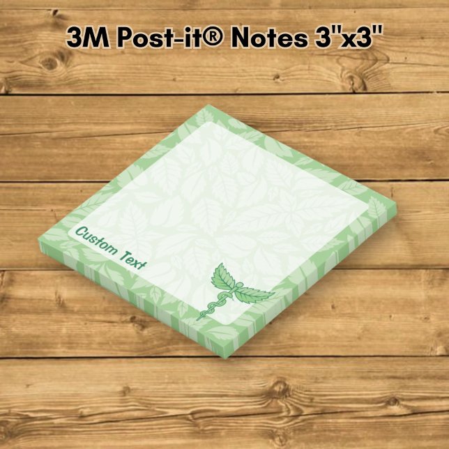 Post-it® Caducée avec fond de feuilles (Créateur téléchargé)