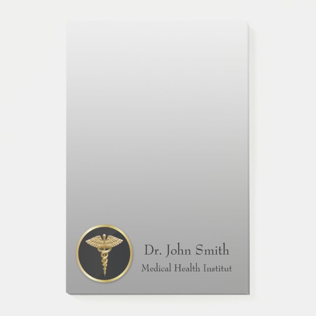 Post-it® Caducée Médicale d'or - notes de Courrier-it® (Devant)
