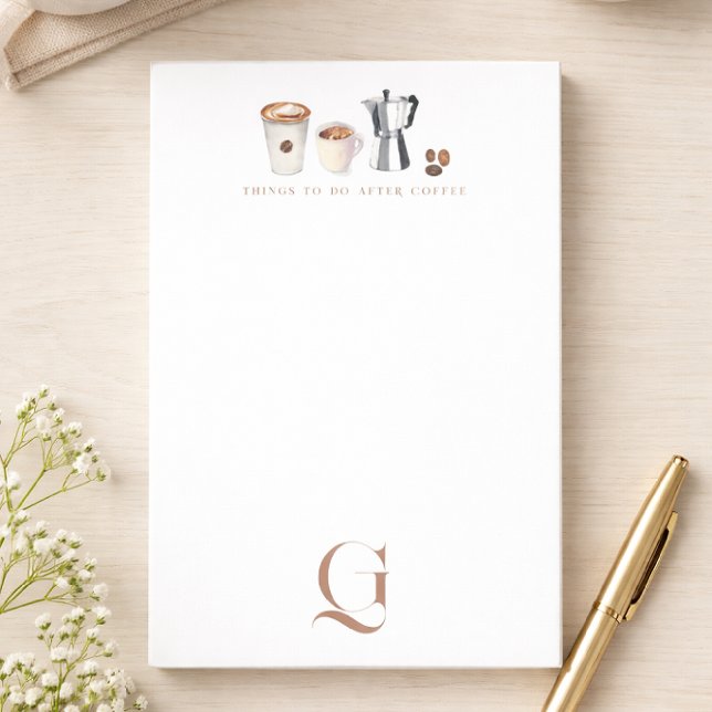 Post-it® Café Monogramme Élégant (Créateur téléchargé)