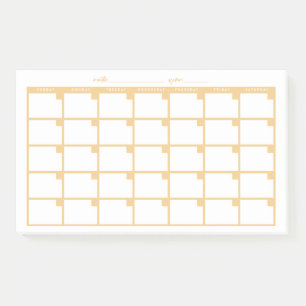 Post-it® Calendrier des notes collantes non datées - Jaune