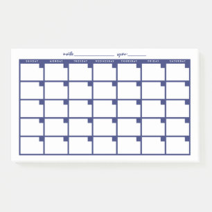Post-it® Calendrier des notes collantes non datées - Marine