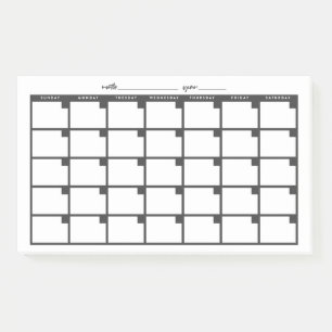Post-it® Calendrier des notes collantes non datées - Noir