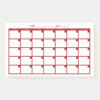 Post-it® Calendrier des notes collantes non datées - Rouge