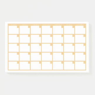 Post-it® Calendrier des notes post-it jaunes non datées