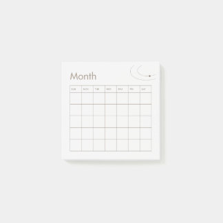 Post-it® Calendrier mensuel minimal Brown